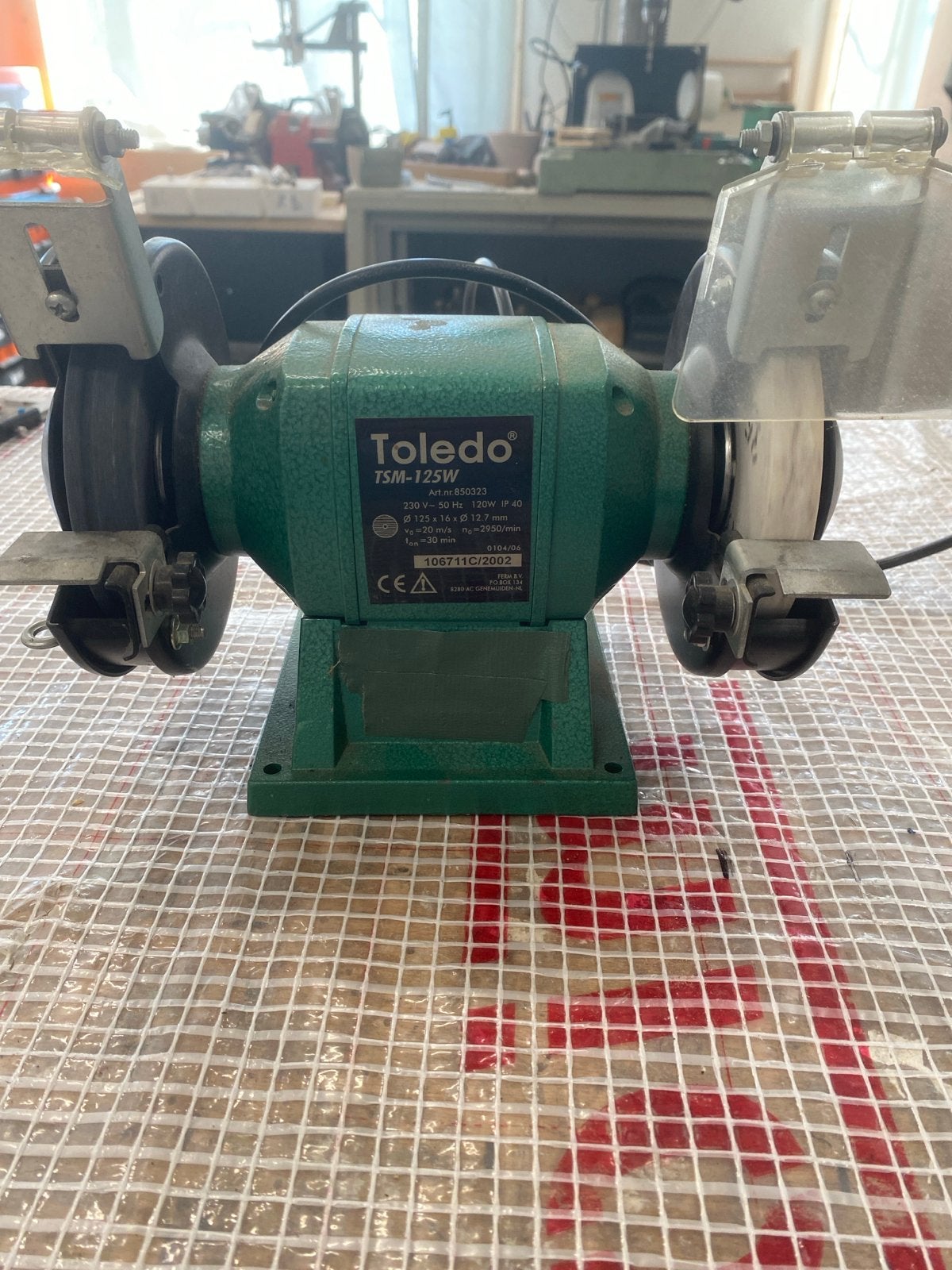 Toledo TSM-125W Werkbankslijpmachine - Gebruikt, Doe-het-zelf en Verbouw, Gereedschap | Slijpmachines, Ophalen of Verzenden, Gebruikt