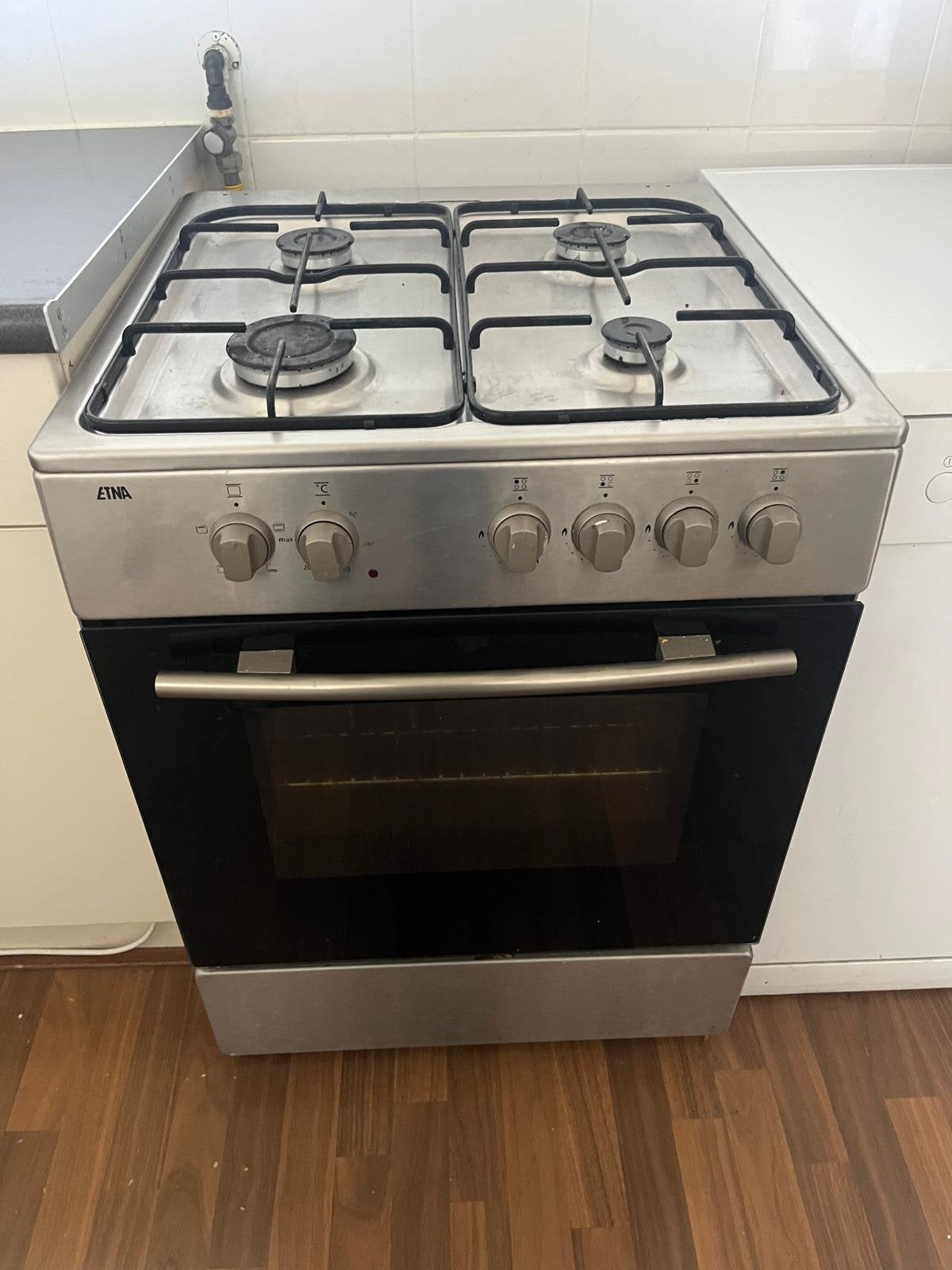 Etna gasfornuis 4 pits met elektrische oven, Ophalen, Gebruikt, 4 kookzones, Gas