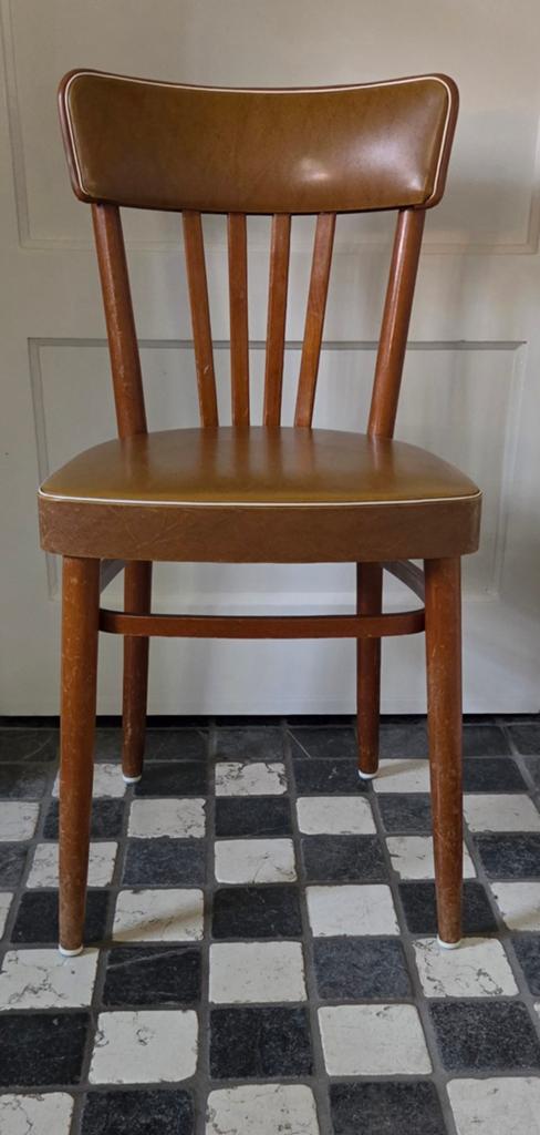 Stoel oud jaren '50 vintage., Huis en Inrichting, Stoelen, Ophalen, Gebruikt, Bruin, Eén