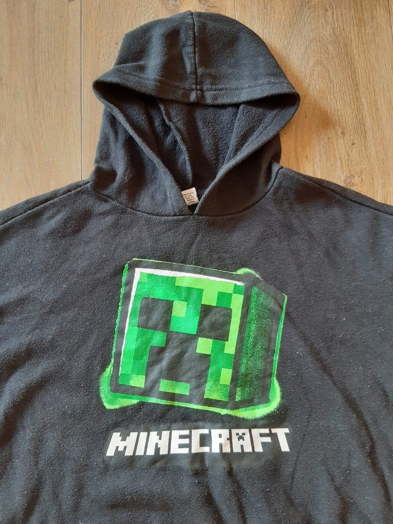 Jongens Zwaart Minecraft Hoodie, Maat 134, Gebruikt, Trui of Vest, Minecraft, Ophalen of Verzenden