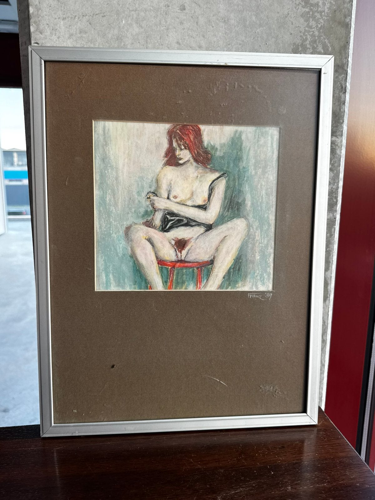 Schilderij naakte vrouw rood haar, Ophalen of Verzenden