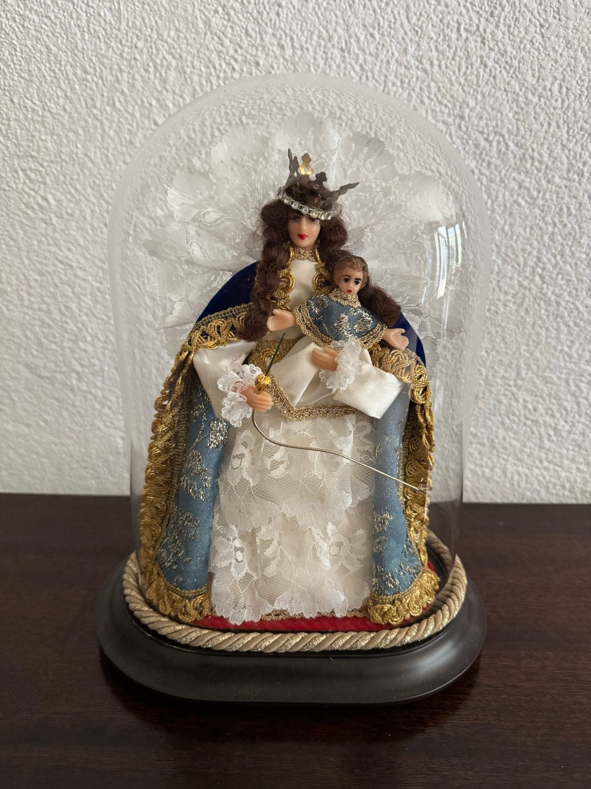 Maria in glazen stolp - Religieus beeldje, Antiek en Kunst, Ophalen of Verzenden