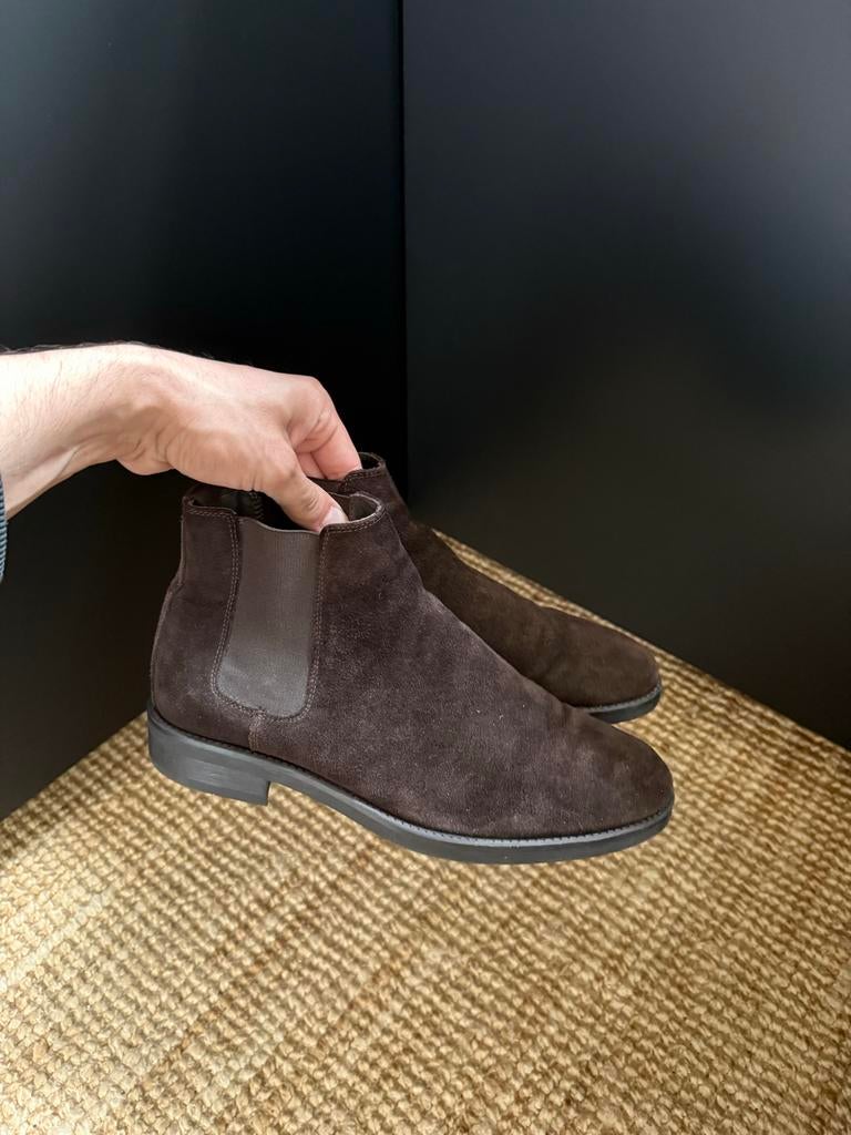 Zara Chelsea boots - Bruin suède - maat 41, Bruin, Boots, Ophalen of Verzenden, Zo goed als nieuw