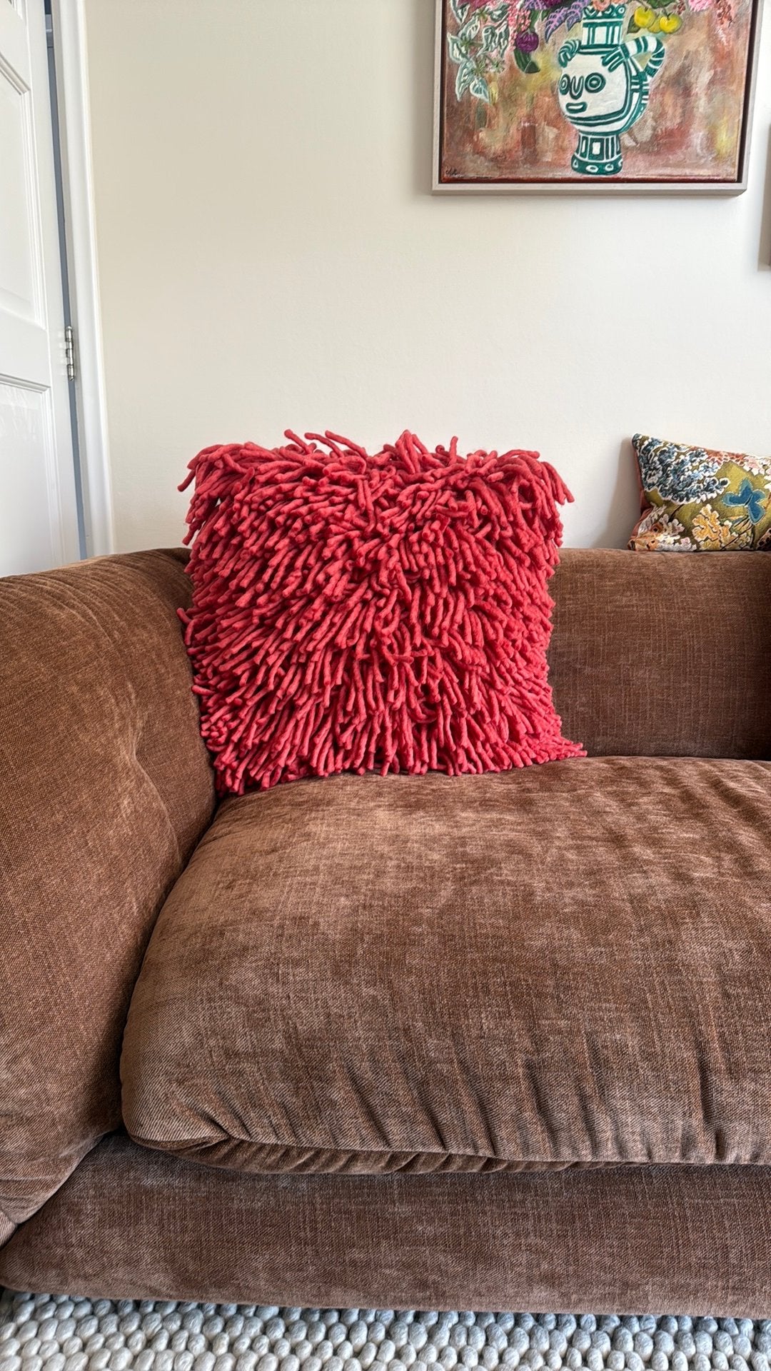 Hk living kussen cherry red, Huis en Inrichting, Woonaccessoires | Kussens, Vierkant, Nieuw, Ophalen of Verzenden, Sierkussen