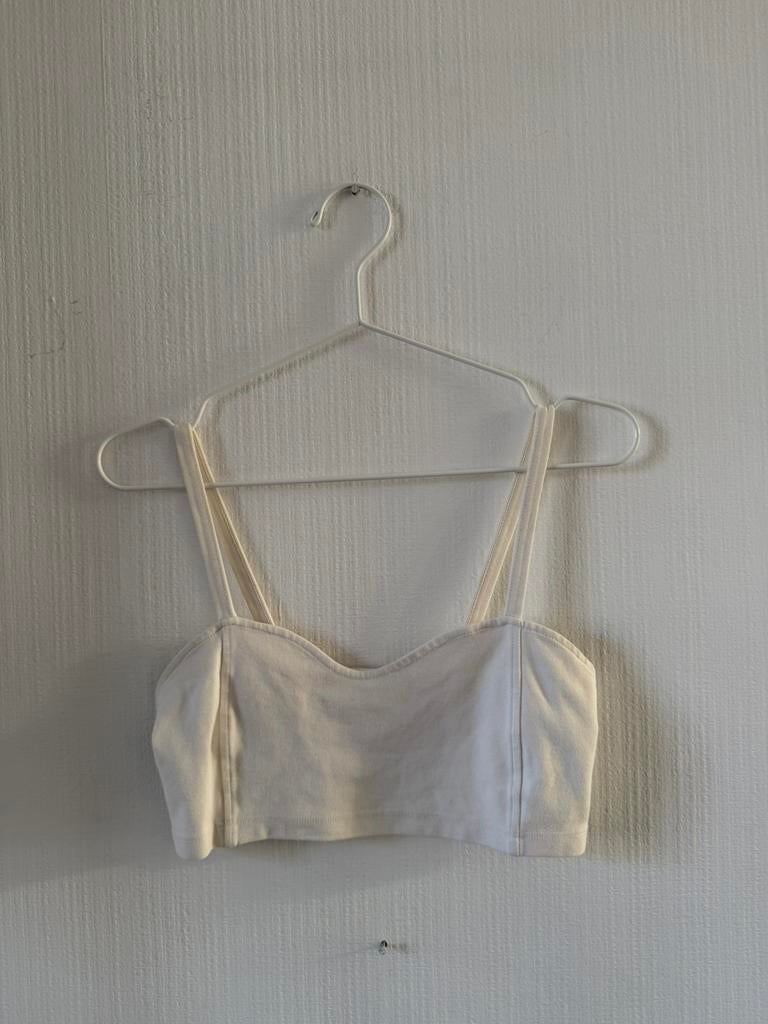 Brandy Melville witte crop top Maat S, Wit, Ophalen of Verzenden, Gedragen, Maat 36 (S)