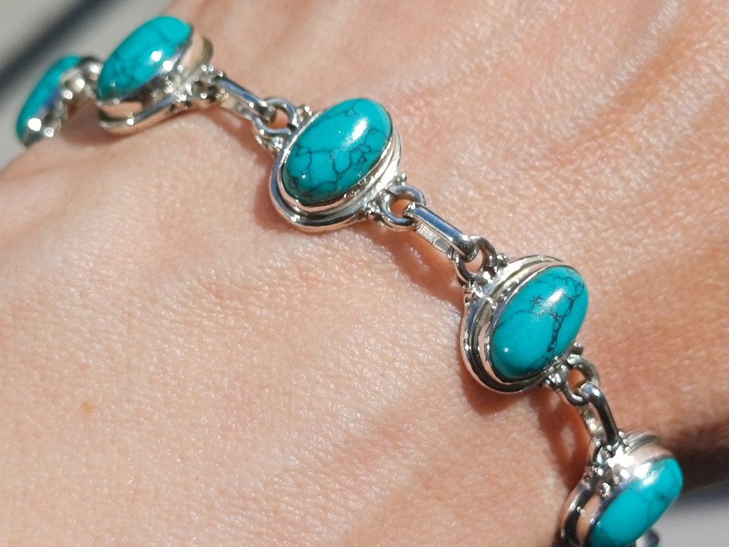 Vanoli 925 zilveren armband met turquoise, Sieraden, Tassen en Uiterlijk, Armbanden, Daiva1973@hotmail.com, Vanoli, Blauw, Amsterdam