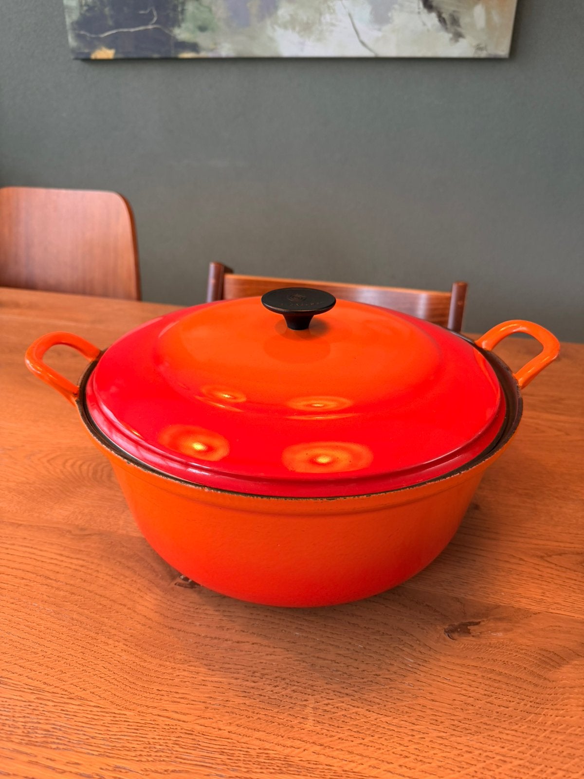 Le Creuset 32cm braadpan Volcanique, Ophalen, Le Creuset, Zo goed als nieuw, Geschikt voor inductie