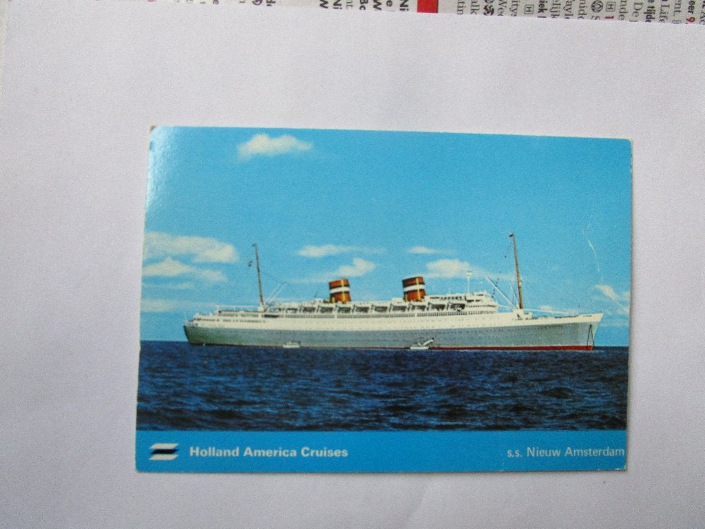 Ansichtkaart Afbeelding schip de s.s Nieuw Amsterdam, Verzamelen, Verzenden, Ongelopen, Noord-Holland
