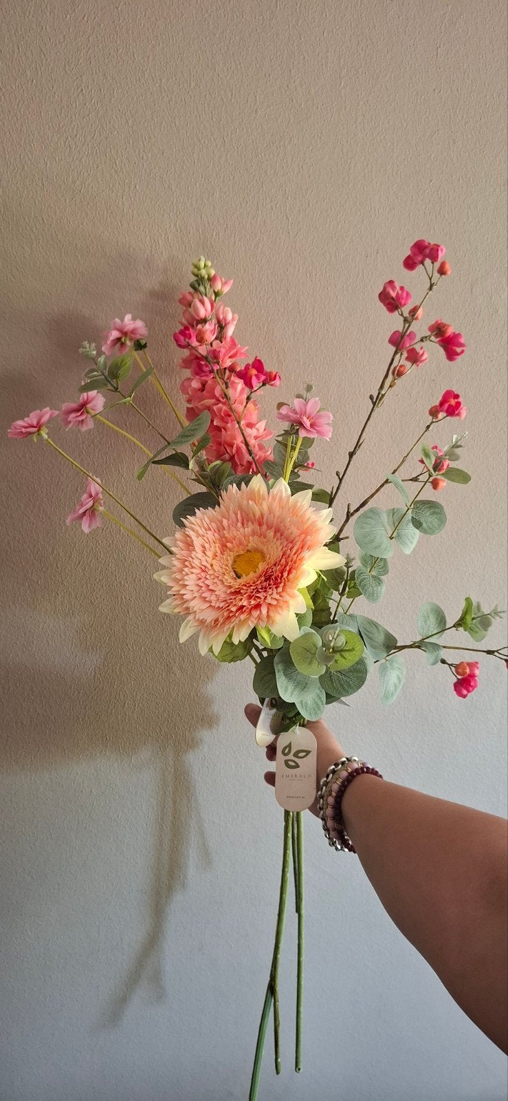 Zijden Bloemen boeket, Huis en Inrichting, Binnen, Roze, Nieuw, Boeket