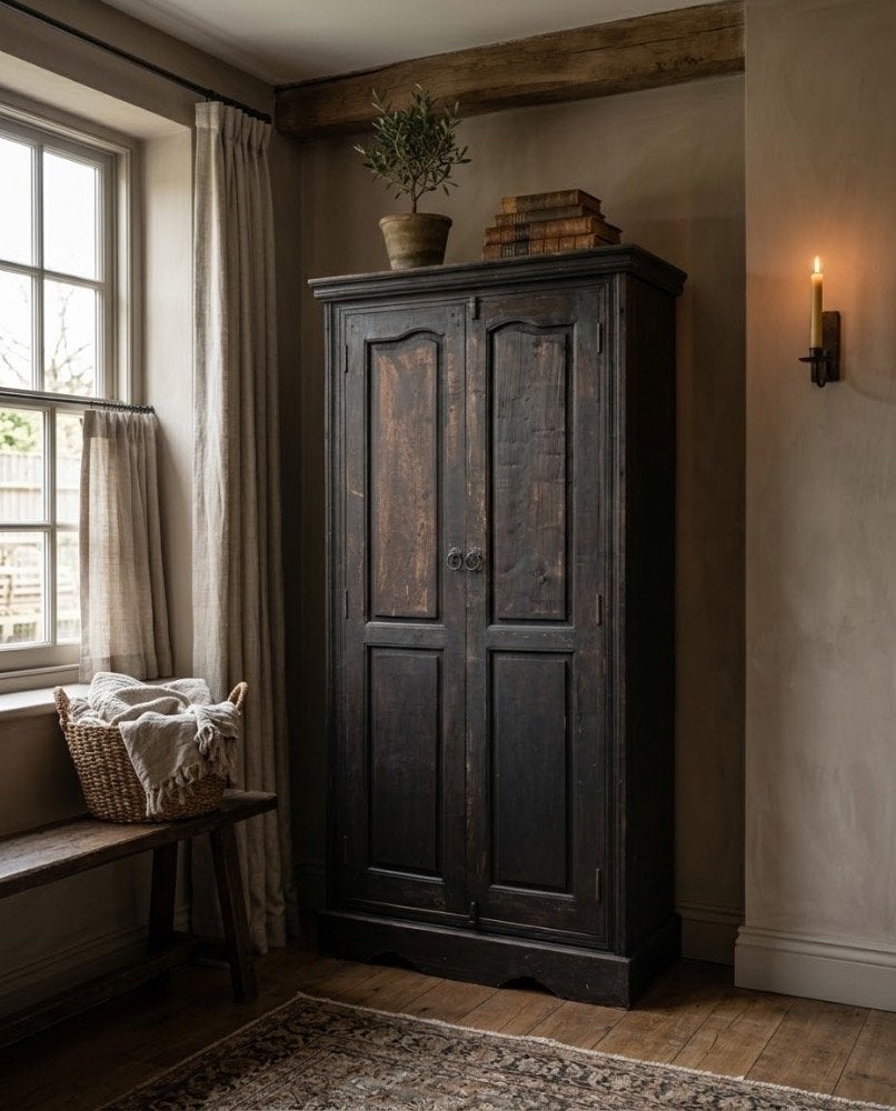 Oude houten kast - teakhout, Ophalen of Verzenden