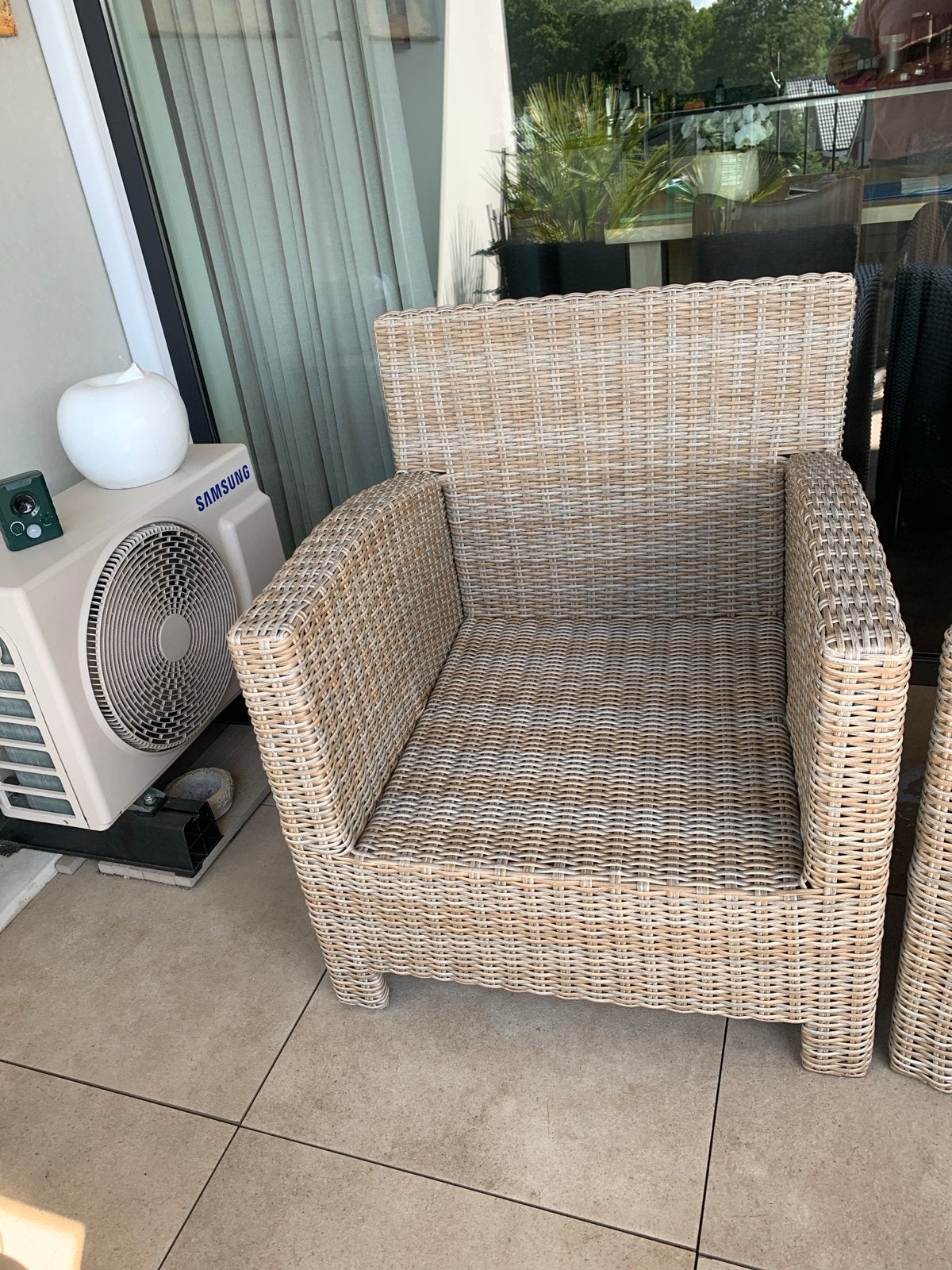2x Intenso Fellini Lounge Tuinstoel - Wicker, Tuin en Terras, Tuinstoelen, Zo goed als nieuw, Wicker, Ophalen