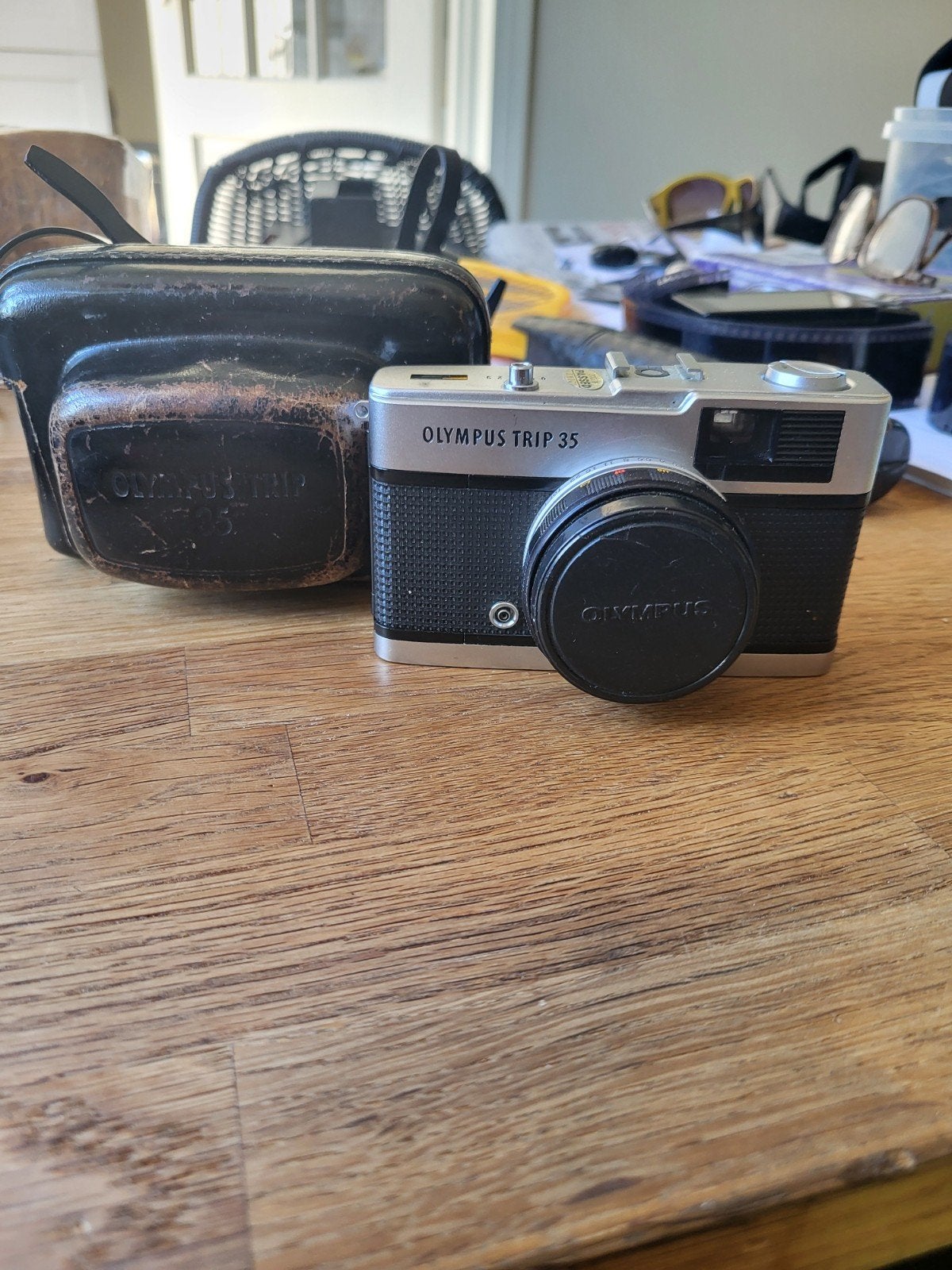 OLYMPUS TRIP 35 met hoes en lensdop, Ophalen of Verzenden, Compact, Olympus