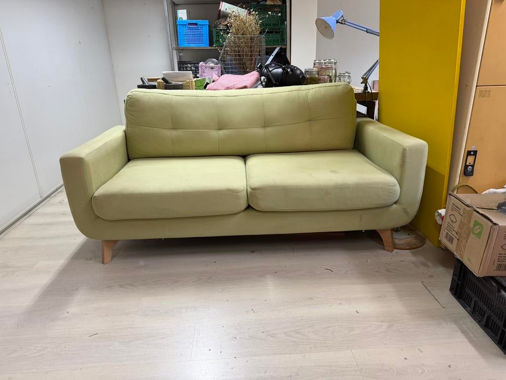 Licht groene sofa / bankje, Ophalen, Gebruikt, Tweepersoons, 75 tot 100 cm