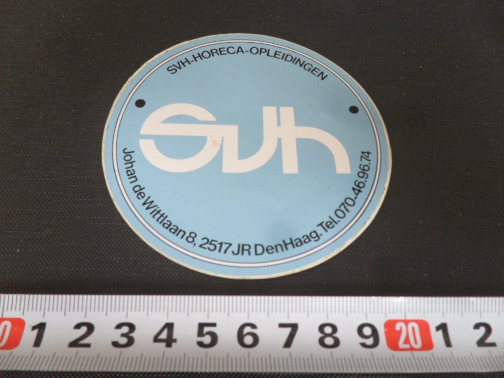 sticker Den Haag SVH HORECA OPLEIDINGEN, Ophalen of Verzenden, Zo goed als nieuw