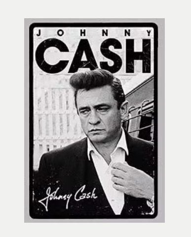 Vintage metalen bordje Johnny Cash (30x20cm), Ophalen of Verzenden, Nieuw, Reclamebord