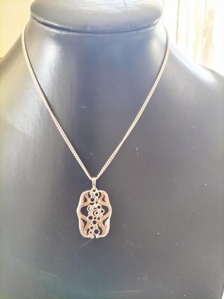 Prachtige Oude modernistische k&l hanger., Sieraden, Tassen en Uiterlijk, Antieke sieraden, Verzenden, Zilver, Hanger