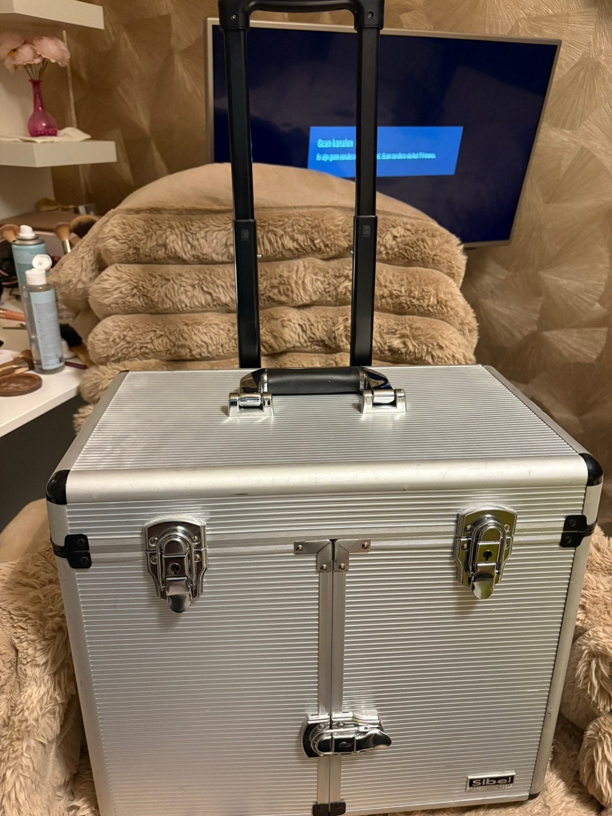 Sibel Kapperskoffer trolley incl toebehoren, Ophalen of Verzenden, Zo goed als nieuw