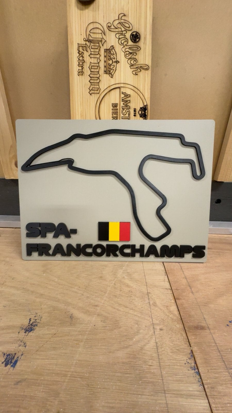 Houten Spa-Francorchamps Bord, Verzamelen, Ophalen of Verzenden, Nieuw, Formule 1