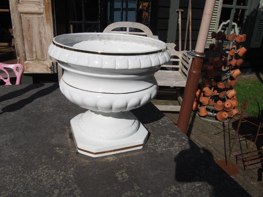 Witte bloempot voor binnen - 30 cm hoog/breed, Overige materialen, Gebruikt, Rond, Binnen
