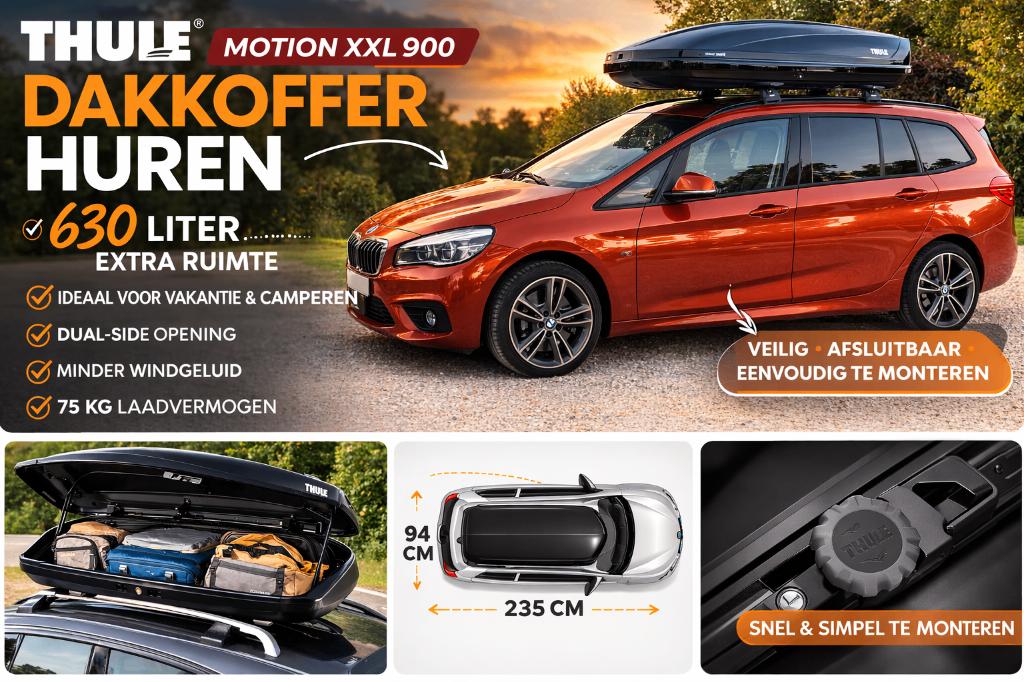 Dakkoffer huren – Thule Motion XXL 900 (630L), Auto diversen, Dakkoffers, Zo goed als nieuw, Ophalen