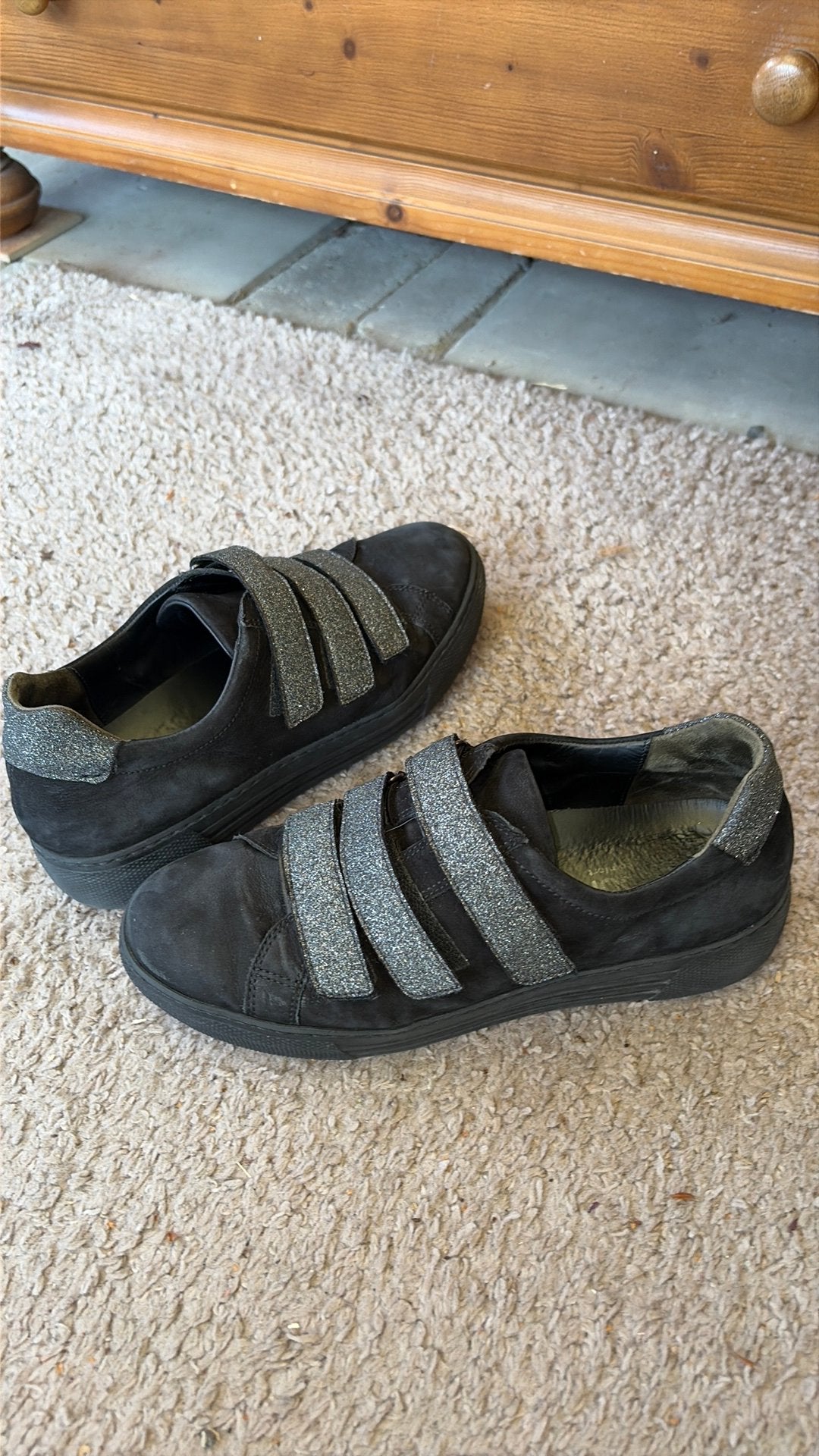 Zgan gabor suede sneakers mt 39 met leuke glitterdetails, Ophalen of Verzenden, Zo goed als nieuw, Beige, Sneakers of Gympen