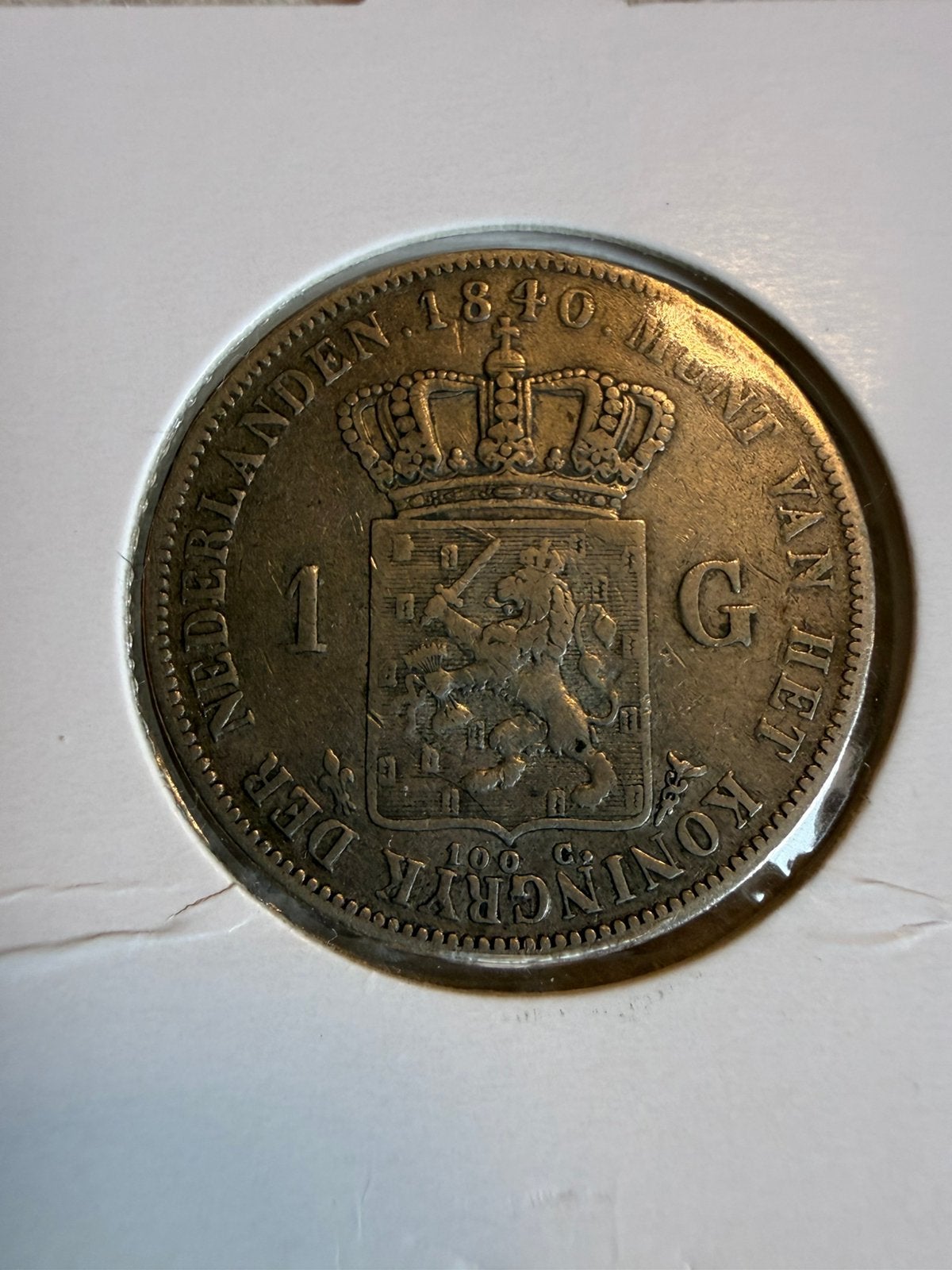 Gulden 1840 Willem I, 1 gulden, Zilver, Ophalen of Verzenden, Koning Willem I