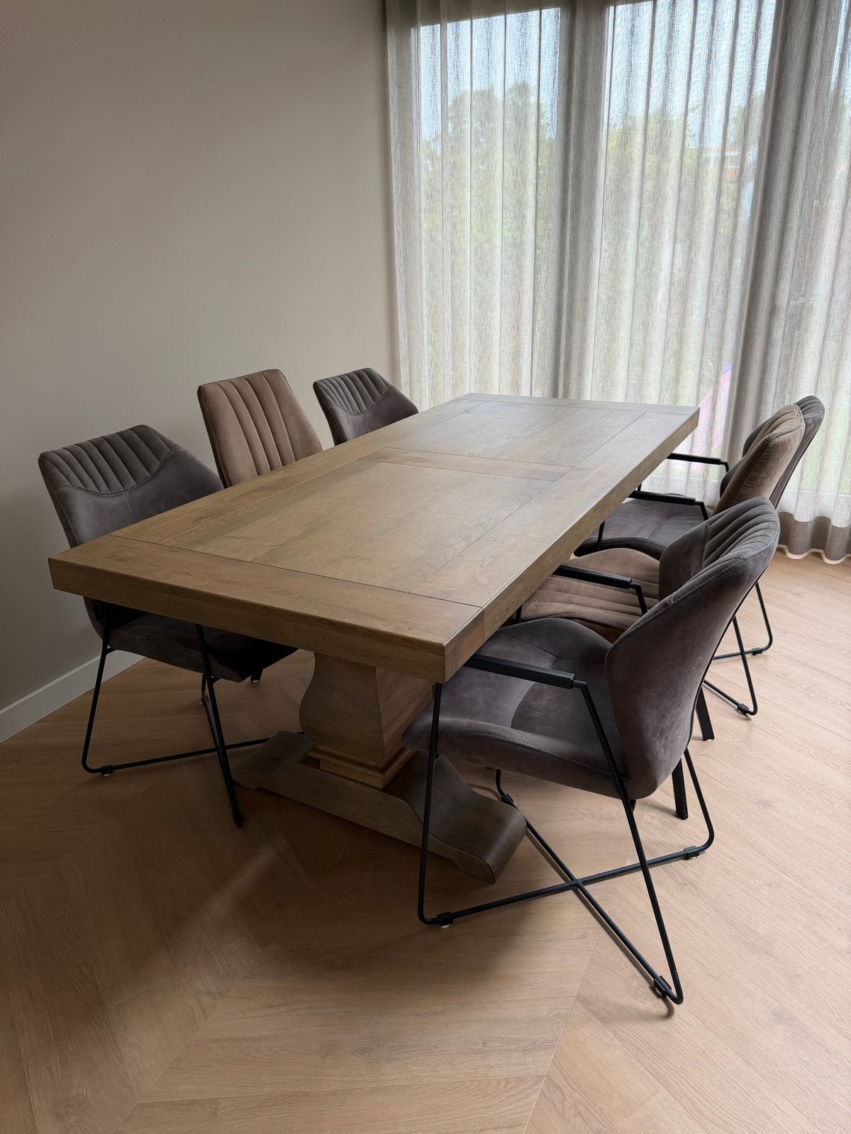 Kloostertafel 200x90 cm - Los of als set verkrijgbaar, Eikenhout, Zo goed als nieuw, Vijf personen of meer, 150 tot 200 cm