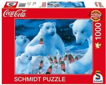 Schmidt: Coca Cola IJsberen 1000 stukjes, Hobby en Vrije tijd, Denksport en Puzzels, Ophalen of Verzenden, 500 t/m 1500 stukjes