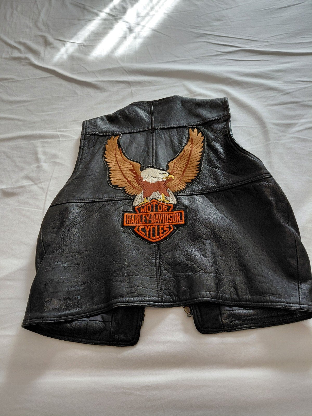 Leren motorvest met Harley-Davidson patch - Moto Magic, Motoren, Overige typen, Heren, Moto Magic, Ophalen of Verzenden