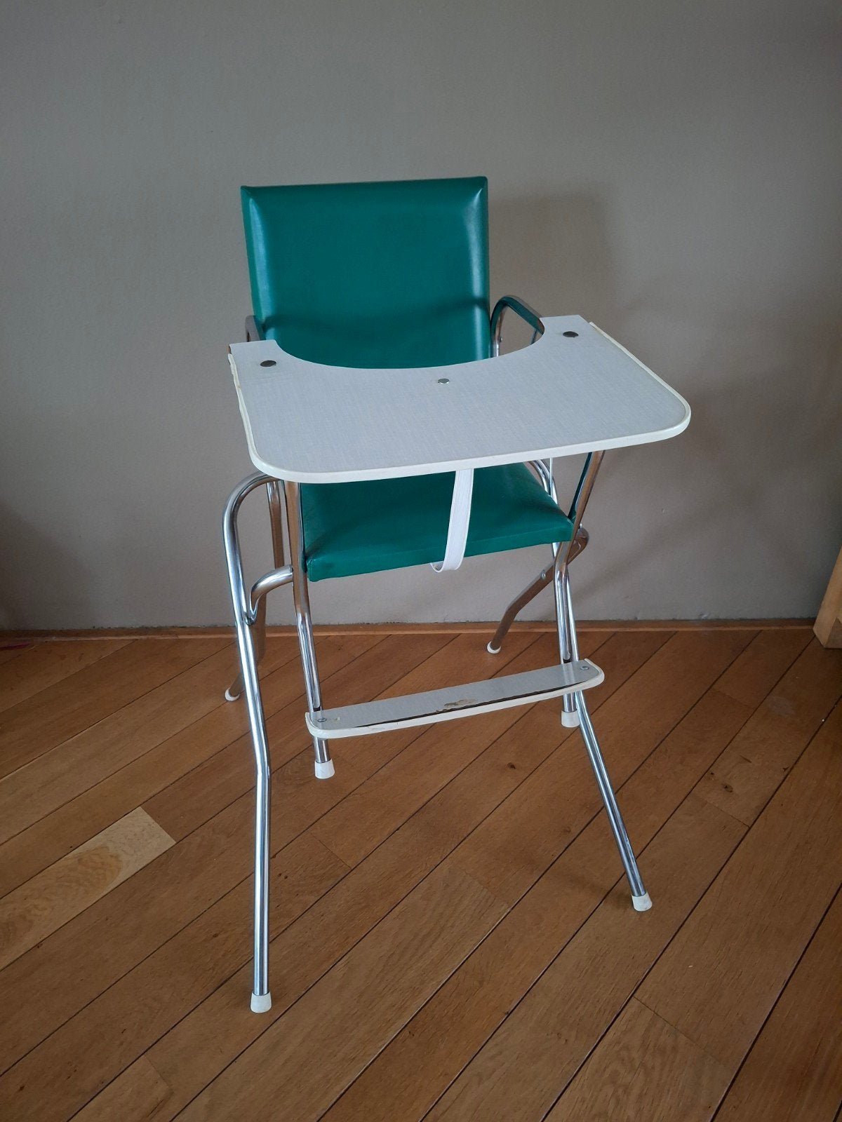 Vintage kinderstoel jaren '50/'60 - Groen en chroom, Ophalen, Overige typen