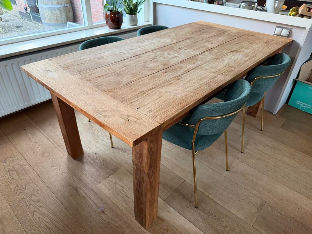 Eikenhouten eettafel, Ophalen, Gebruikt, Eikenhout, 200 cm of meer