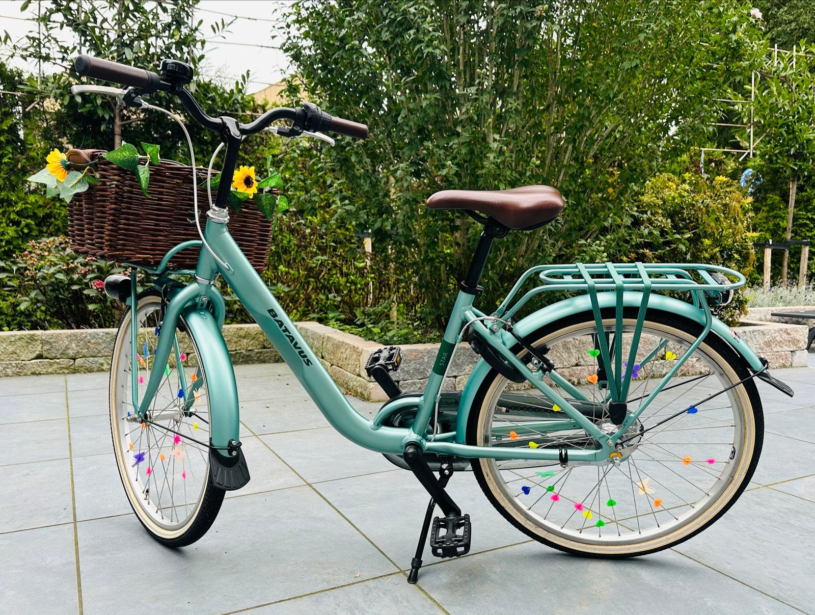 Batavus Star Meisjesfiets 24 inch met Basil Fietsmand, Ophalen, Zo goed als nieuw, Terugtraprem, 20 inch of meer
