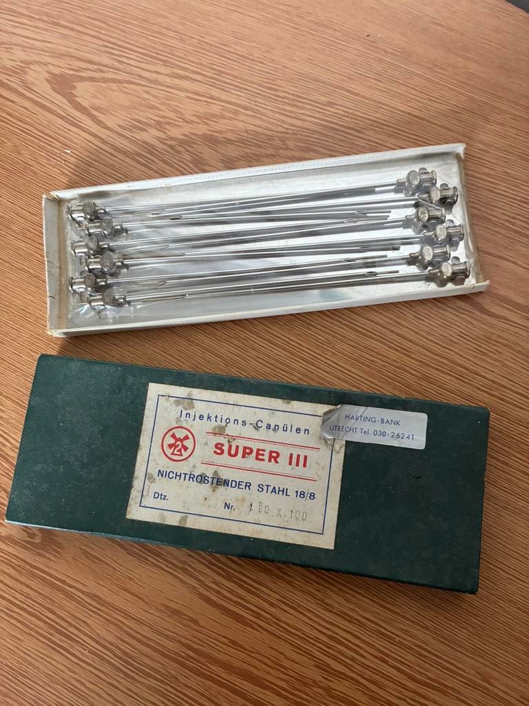 Ongebruikte Harting Bank Canules RVS vintage, Ophalen of Verzenden
