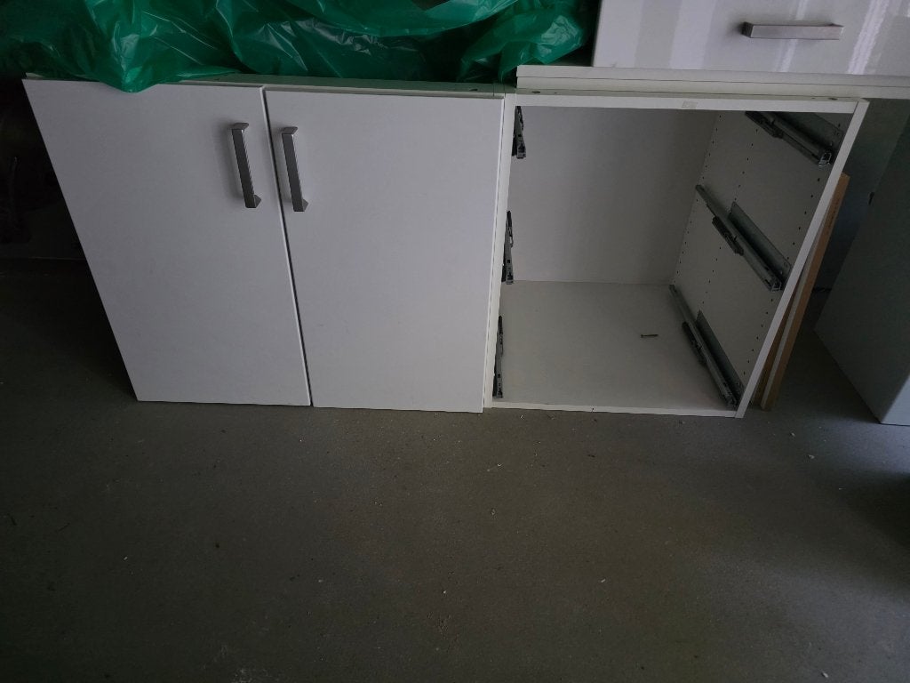 Witte onderkeukenkastjes met hoogglans lades en deuren ikea, Ophalen, Gebruikt, Wit, 50 tot 100 cm