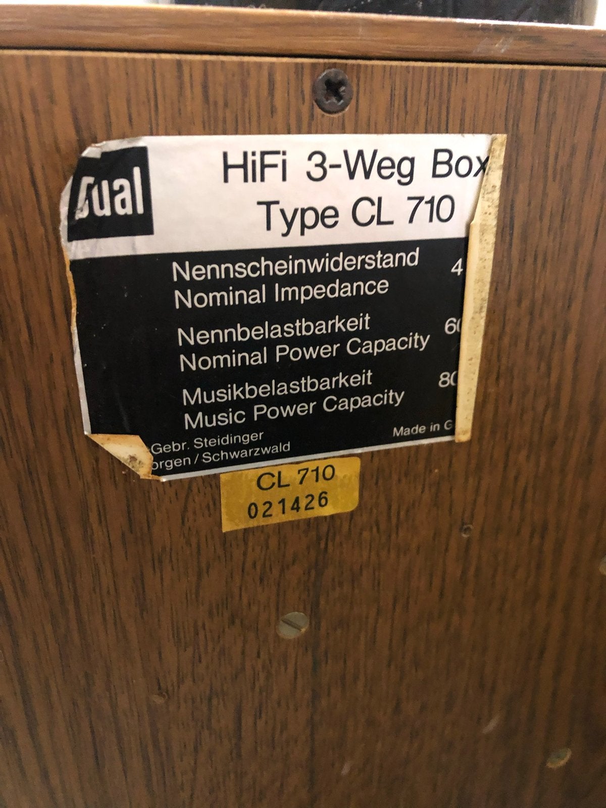 Dual CL 710 HiFi 3-Weg Box Speakers - Vintage Geluid, Vloerstaande luidspreker, Gebruikt, 60 tot 120 watt, Ophalen