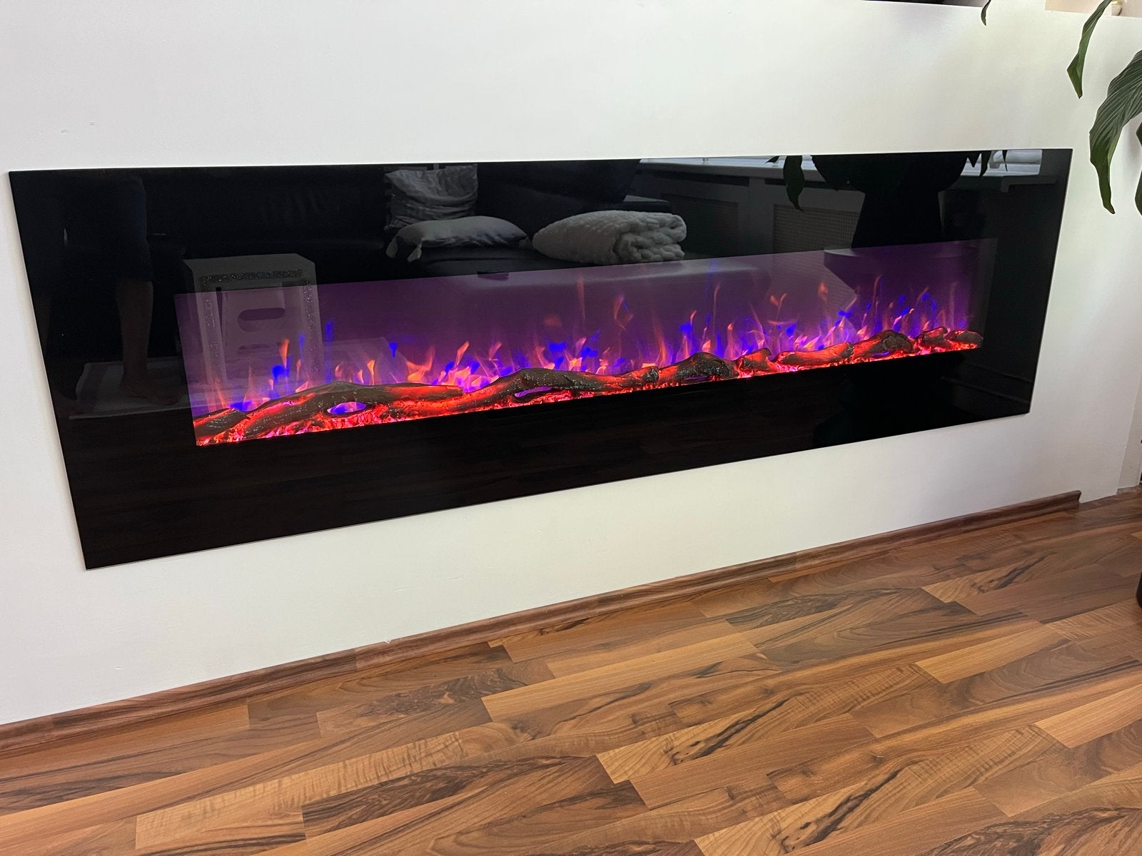 Sfeerhaard inbouw met Verwarming - Elektrisch.183*50cm, Ophalen of Verzenden, Gebruikt, Hangende haard, Elektrische haard