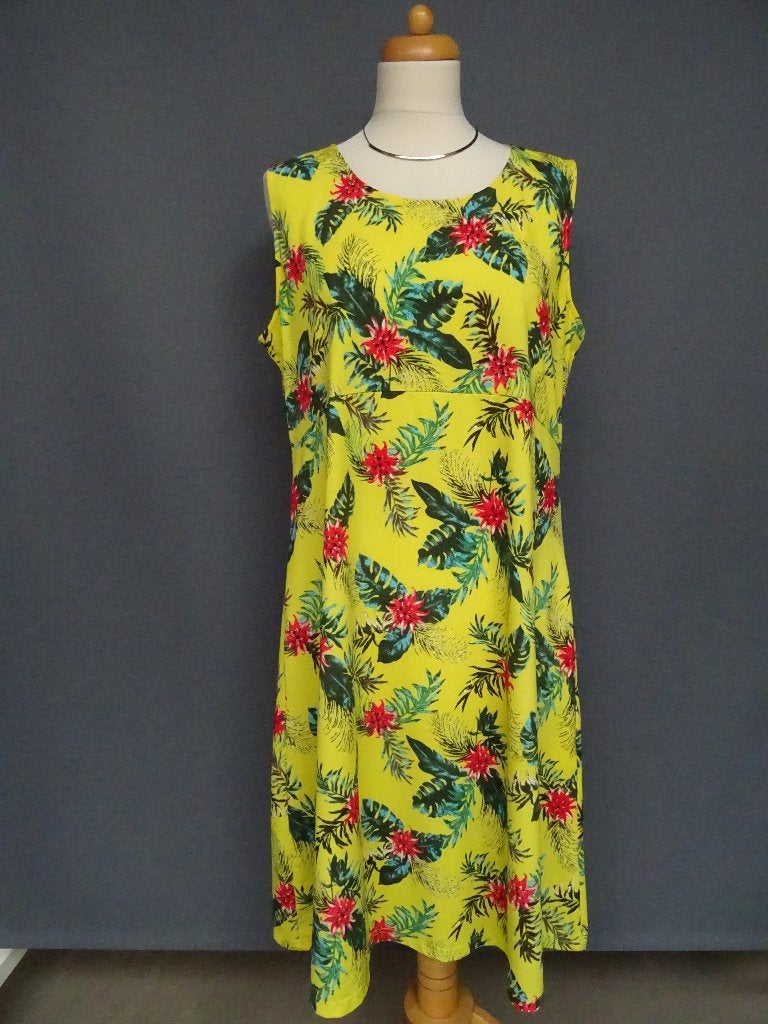 NORAH maat 46, jurk in lichte A lijn., Geel, Maat 46/48 (XL) of groter, Ophalen of Verzenden, Zo goed als nieuw