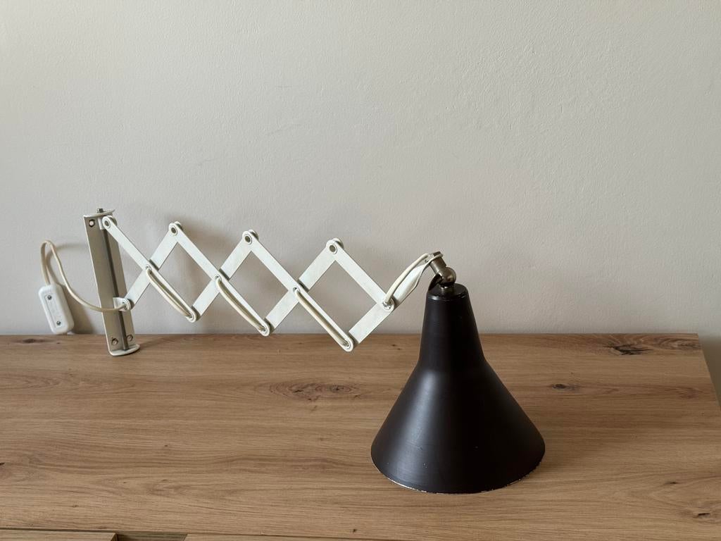 Vintage lamp schaarlamp wandlamp harmonicalamp Anvia, Huis en Inrichting, Lampen | Wandlampen, Ophalen of Verzenden, Gebruikt