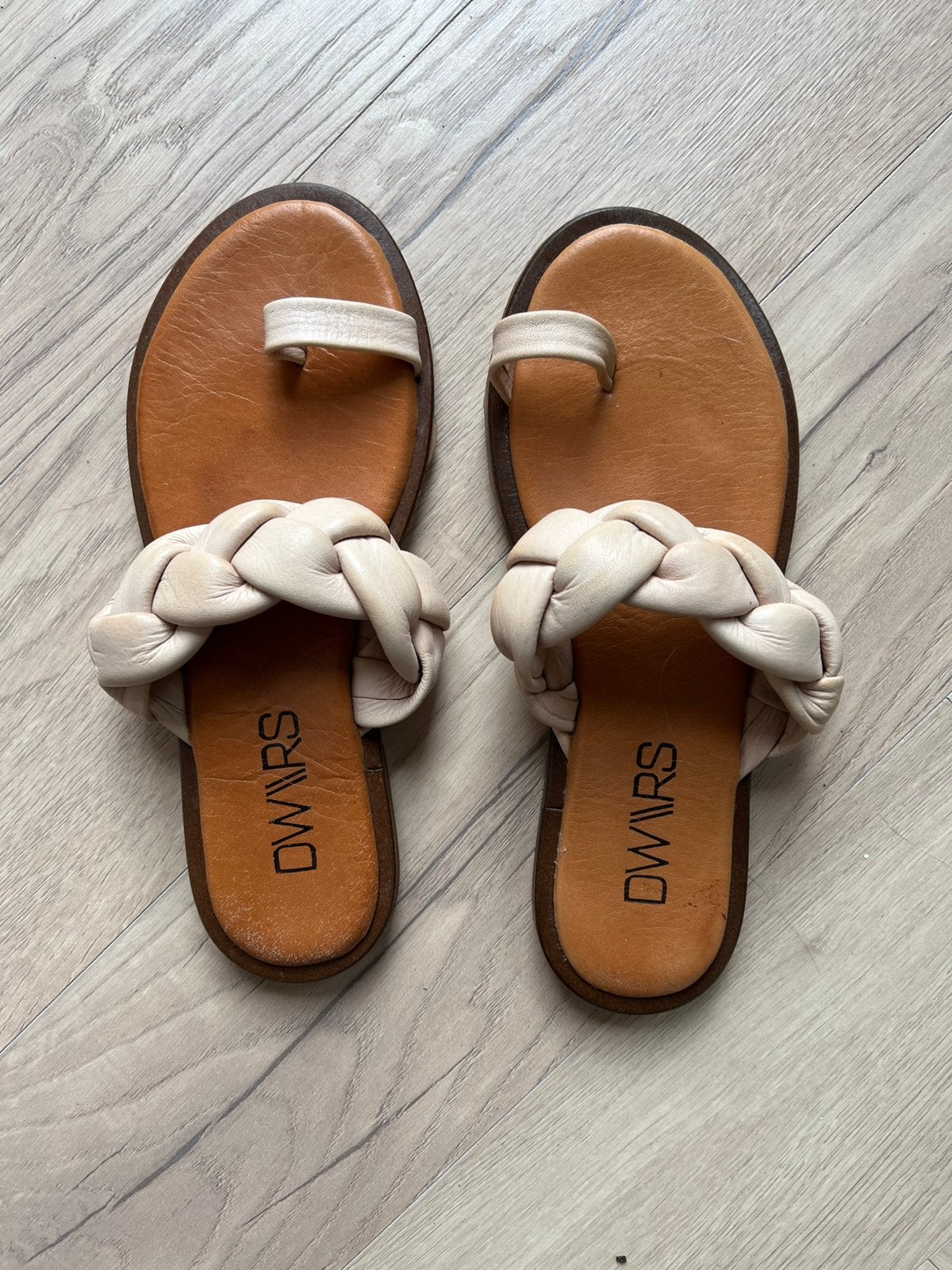 Leren slippers DWRS, 37, Ophalen of Verzenden, Zo goed als nieuw, Slippers