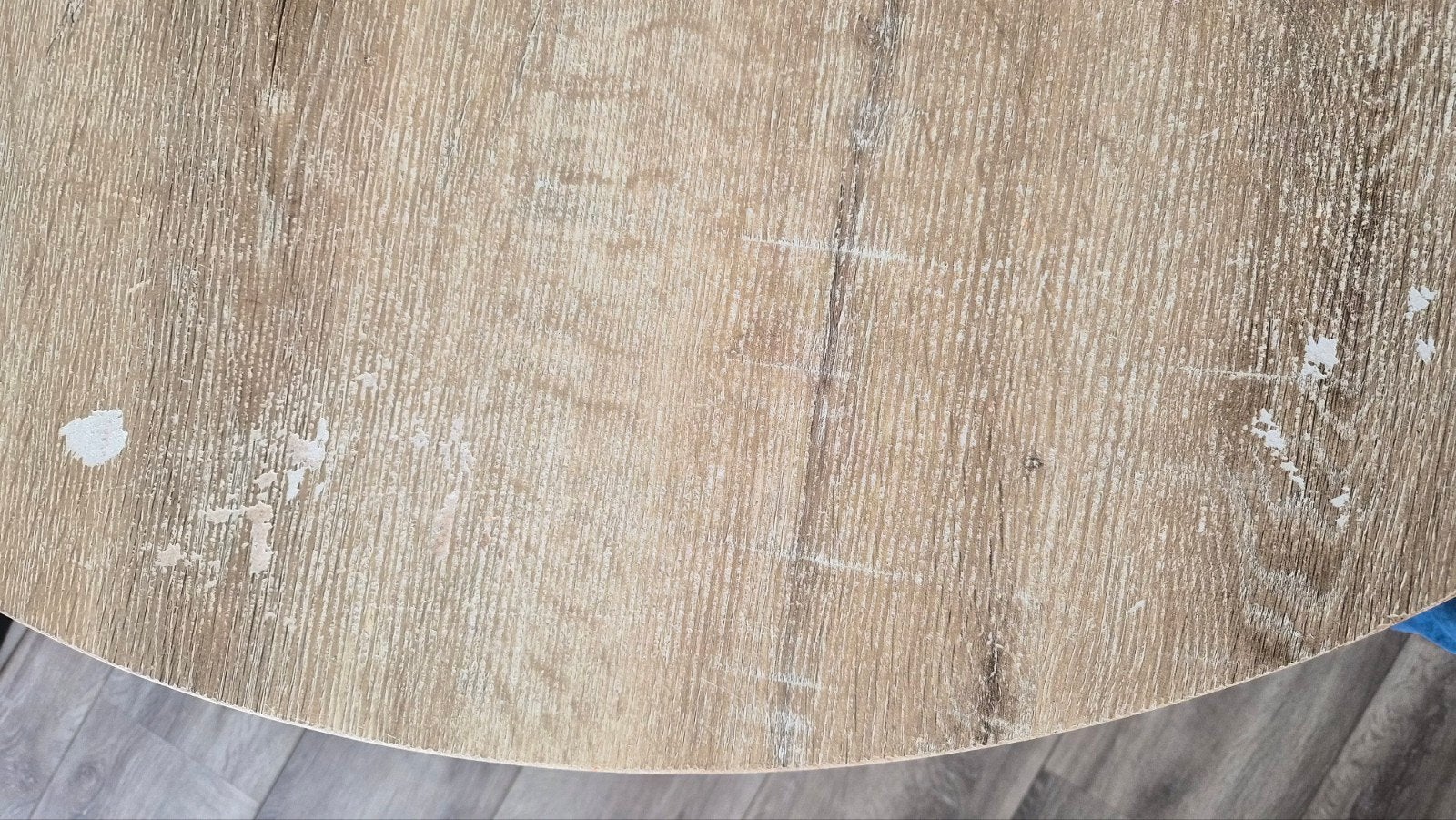 Ronde eettafel 120 cm - gebruikt, beschadigd blad, Ophalen, Gebruikt, Rond, Vier personen