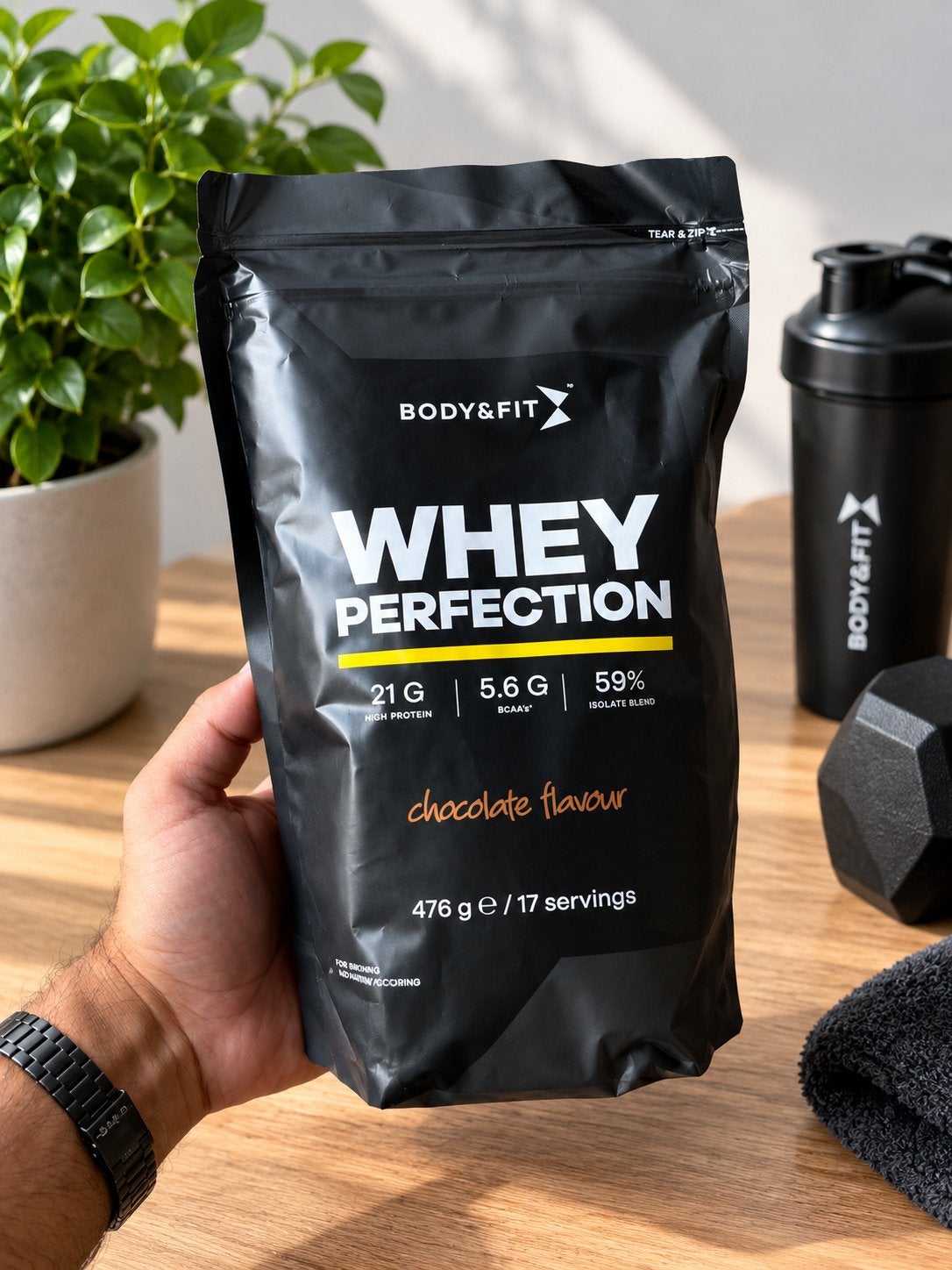 Body&Fit Whey Perfection - Chocolade Smaak 476g - 10 zakken, Ophalen of Verzenden, Nieuw, Poeder of Drank