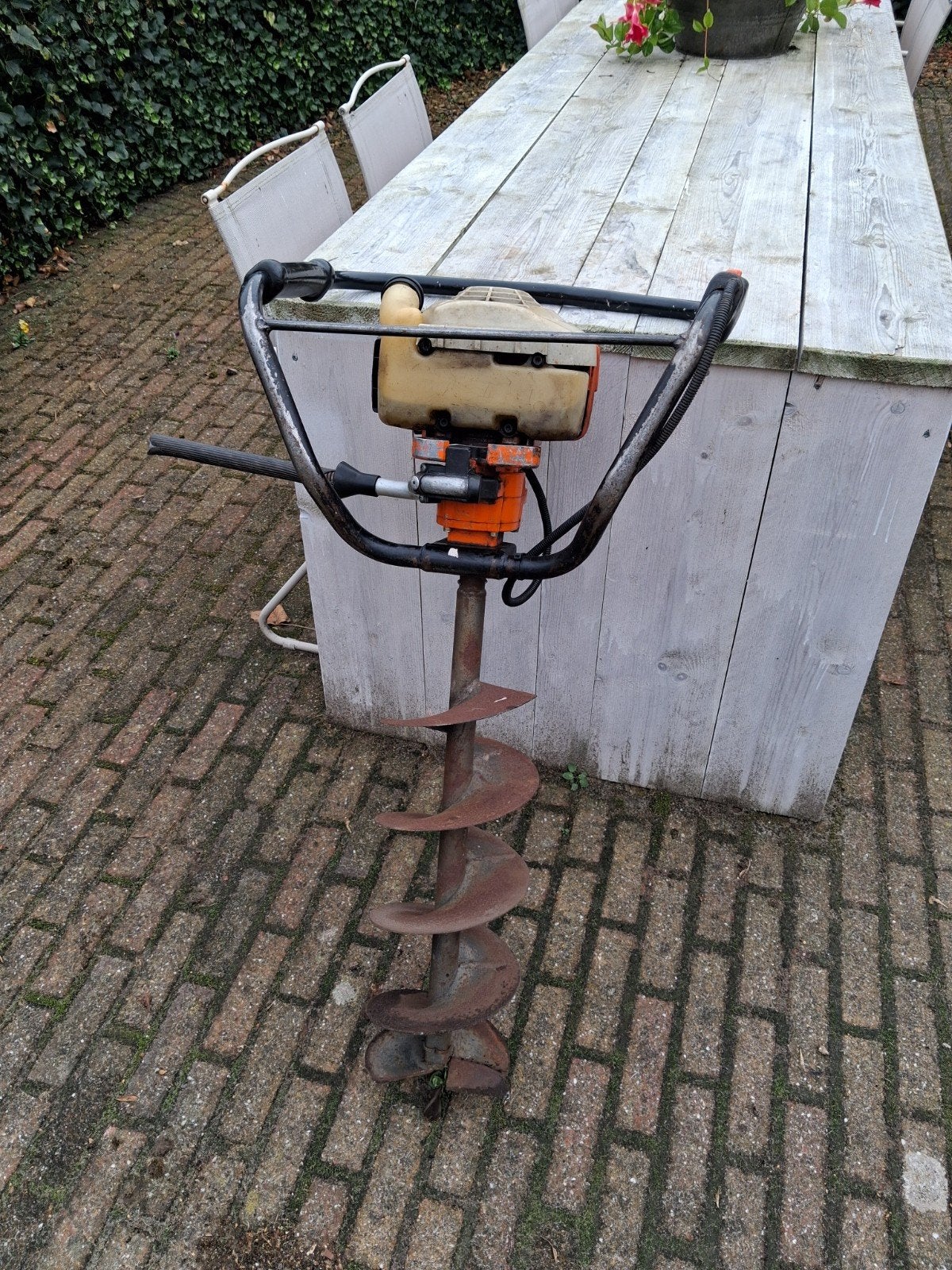 still benzine gatenboor fundering boor hovenier plantboor, Ophalen, Gebruikt