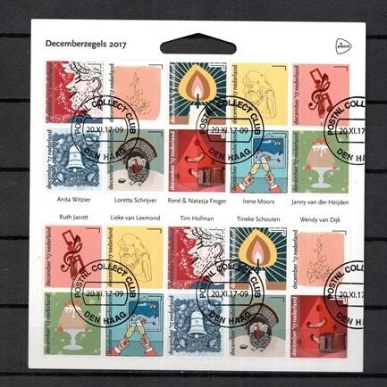 gestempelde velletje. jaar 2017: kerstzegels, Ophalen of Verzenden, Na 1940, Gestempeld