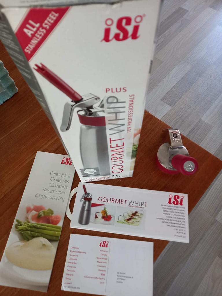 iSi Gourmet Whip Plus slagroomspuit RVS 1L, 4 liter of meer, Ophalen, Zo goed als nieuw, 3 snelheden of meer