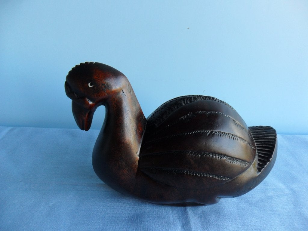 Uniek handgesneden decoratieobject - sierlijke vogel, Ophalen of Verzenden, Zo goed als nieuw, Vogel, Beeldje of Figuurtje