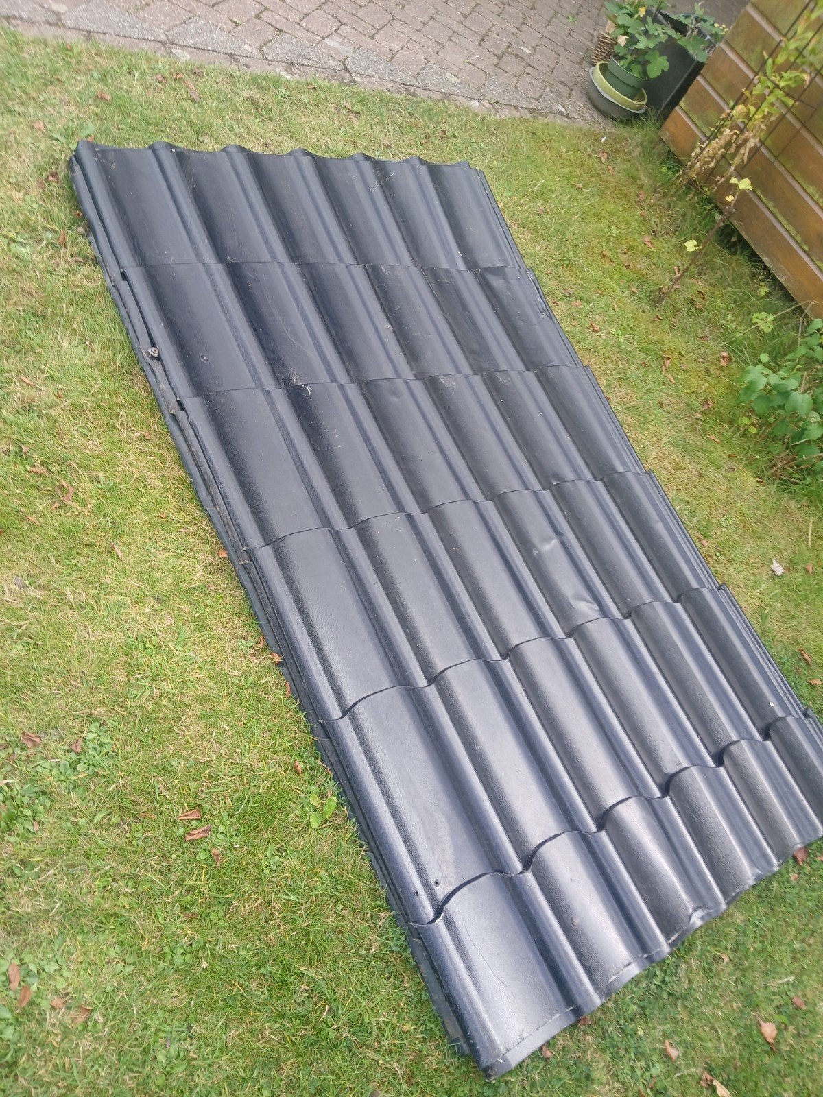 3 zwarte dakpanplaten, 200x120 cm, Doe-het-zelf en Verbouw, Dakpannen en Dakbedekking, Ophalen