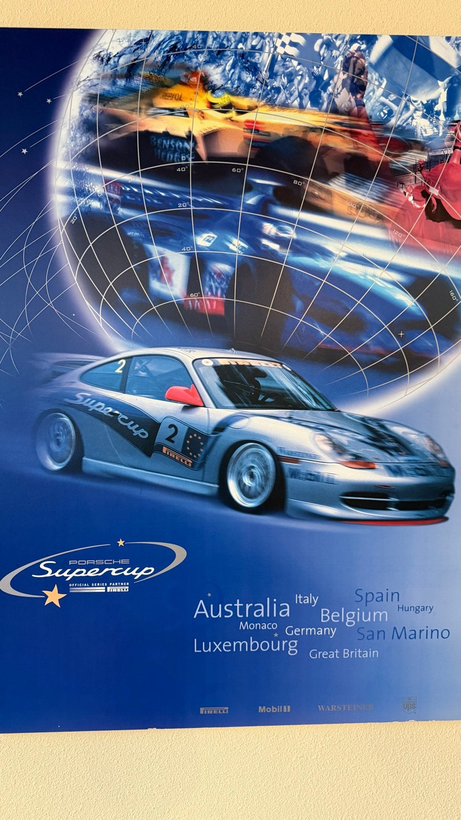 Porsche Supercup Poster - Zeldzaam verzamelobject, Verzamelen, Automerken, Motoren en Formule 1, Gebruikt, Auto's, Ophalen