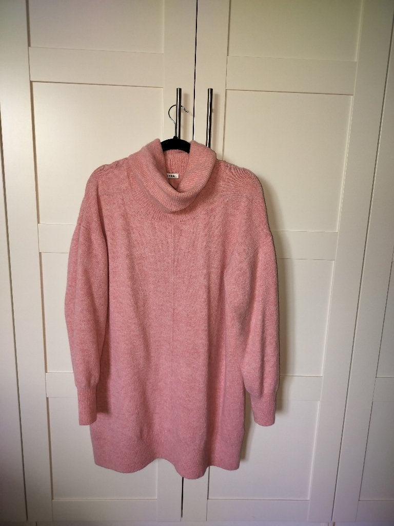 KYRA lange gebreide trui in warm roze XXL zgan, Kleding | Dames, Maat 46/48 (XL) of groter, Ophalen of Verzenden, Zo goed als nieuw