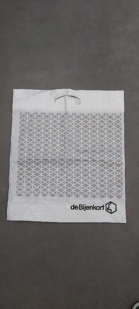 Originele Vintage Bijenkorf Plastic Tas Dutch Design ., Ophalen of Verzenden, Gebruikt, Gebruiksvoorwerp