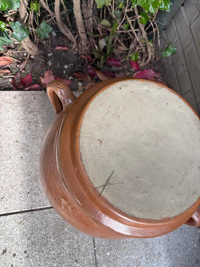 Vintage Aardewerken Pot met Deksel - Bruin, Antiek en Kunst, Antiek | Keramiek en Aardewerk, Ophalen